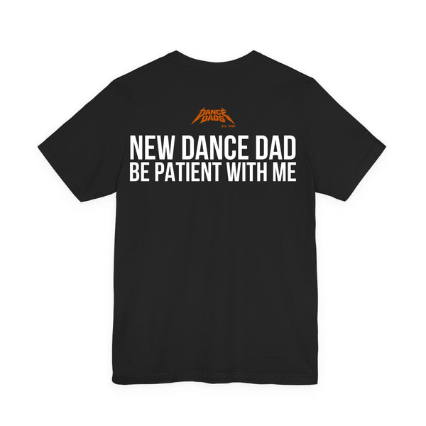 Black Dance Dads t-shirt, back print reading 