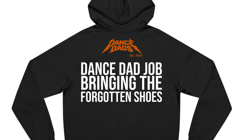 Close-up of the "Dance Dad Job: Bringing The Forgotten Shoes" back print