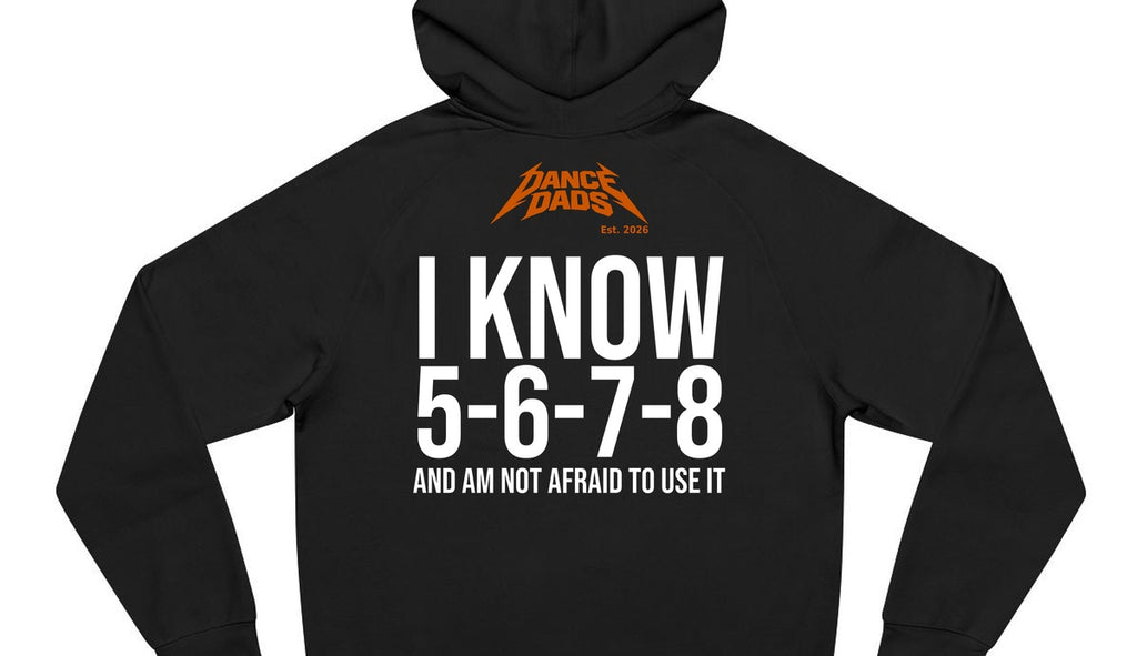 Close-up of the "I Know 5-6-7-8 And Am Not Afraid To Use It" back print